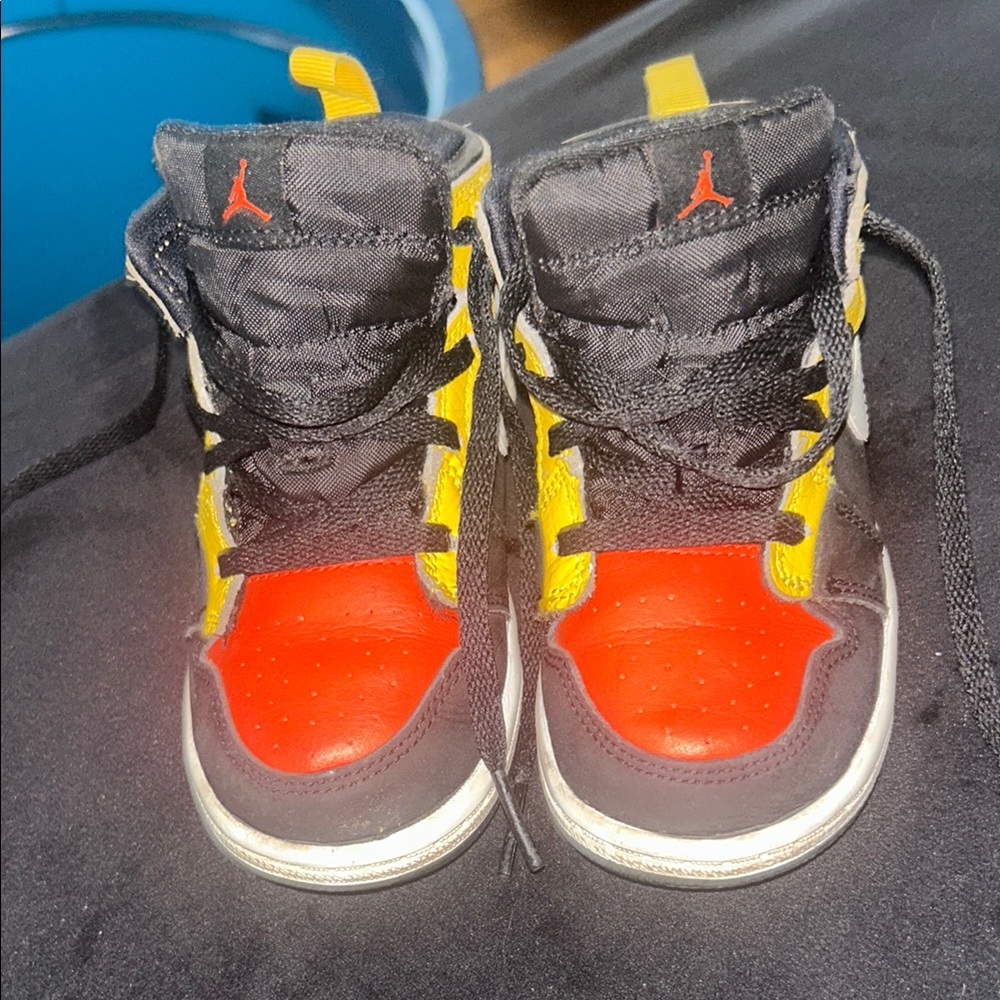 Jordan Kids' Black and Red Sneakers